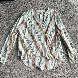 High low blouse with button details in front